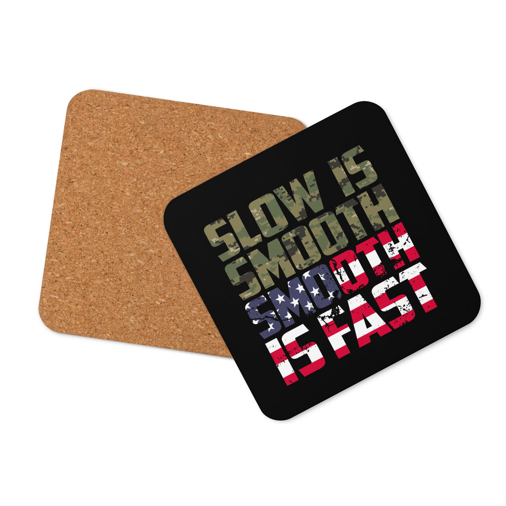 Cork-back coaster with Special Operators Motto
