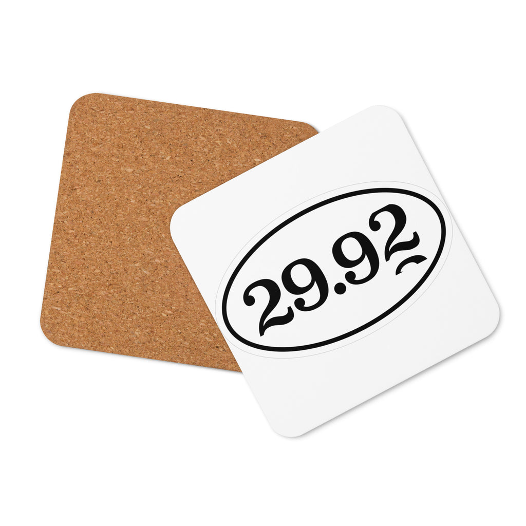 Cork-back coaster with 29.92