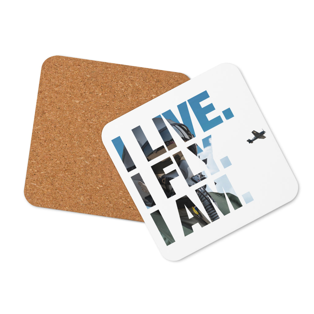 Cork-back coaster for plane crazy people.