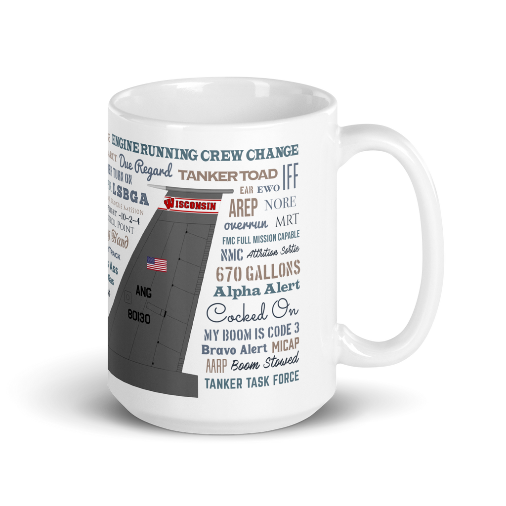 NKAWTG With Wisconsin Tail Flash on our White glossy mug