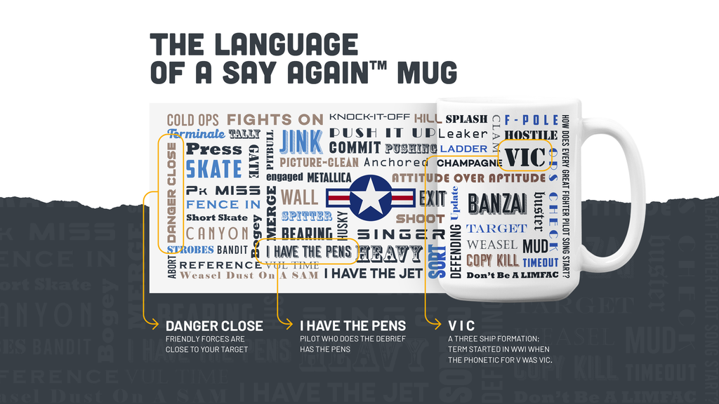 Say Again Mug With The Language of Strategic Air Command