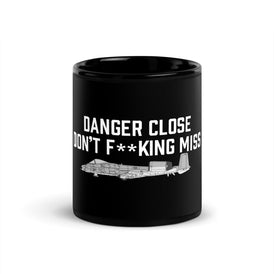 Danger Close A-10 On Our Black Glossy Mug