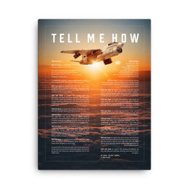 A-7E Corsair, canvas wrap, with Tell Me How ode to flight, ready for hanging. Vietnam series.