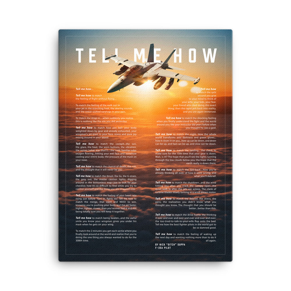 EA-18G sunset on canvas, ready for hanging.