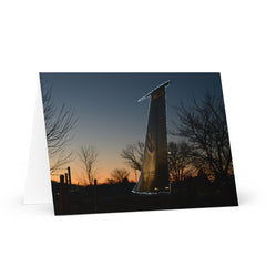 Christmas card. Soft evening hues with lights on a KC-135.