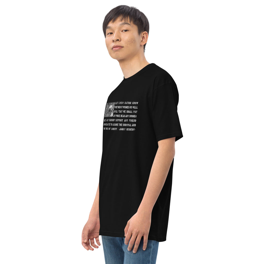 JFK's Freedom Quote On Our Men’s premium heavyweight tee