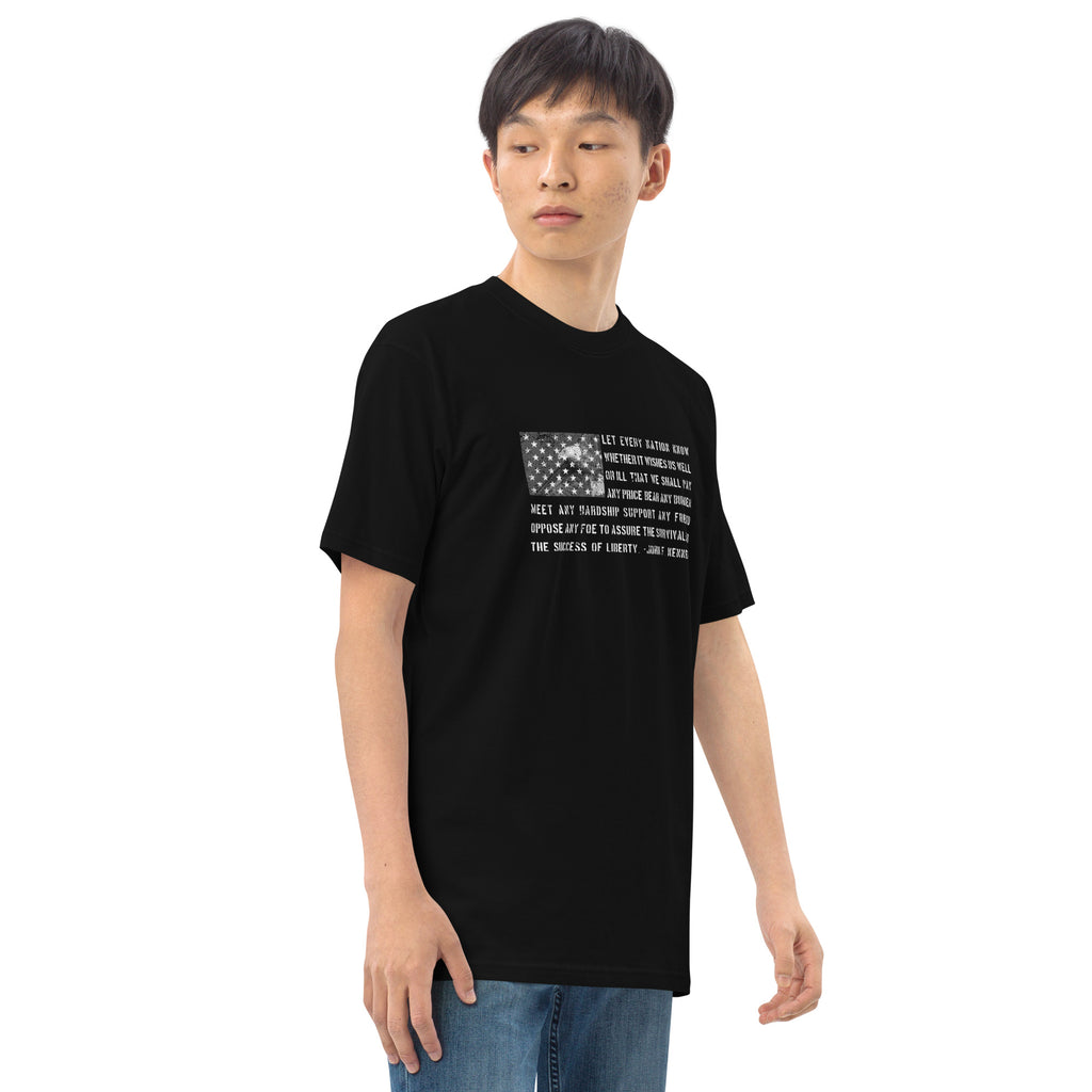 JFK's Freedom Quote On Our Men’s premium heavyweight tee