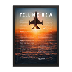 F-16 Viper, Framed and ready to hang with the Tell Me How description of military flight.