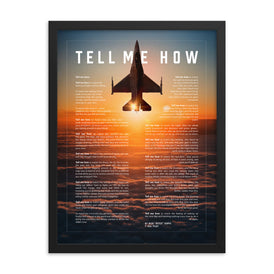 F-16 Viper, Framed and ready to hang with the Tell Me How description of military flight.