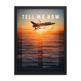F-100 Super Sabre Framed and ready to hang with the Tell Me How description of military flight. Vietnam Series. Century series.