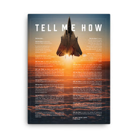 F-14 Tomcat sunset on Canvas, with Tell Me How Ode to flight, ready for hanging