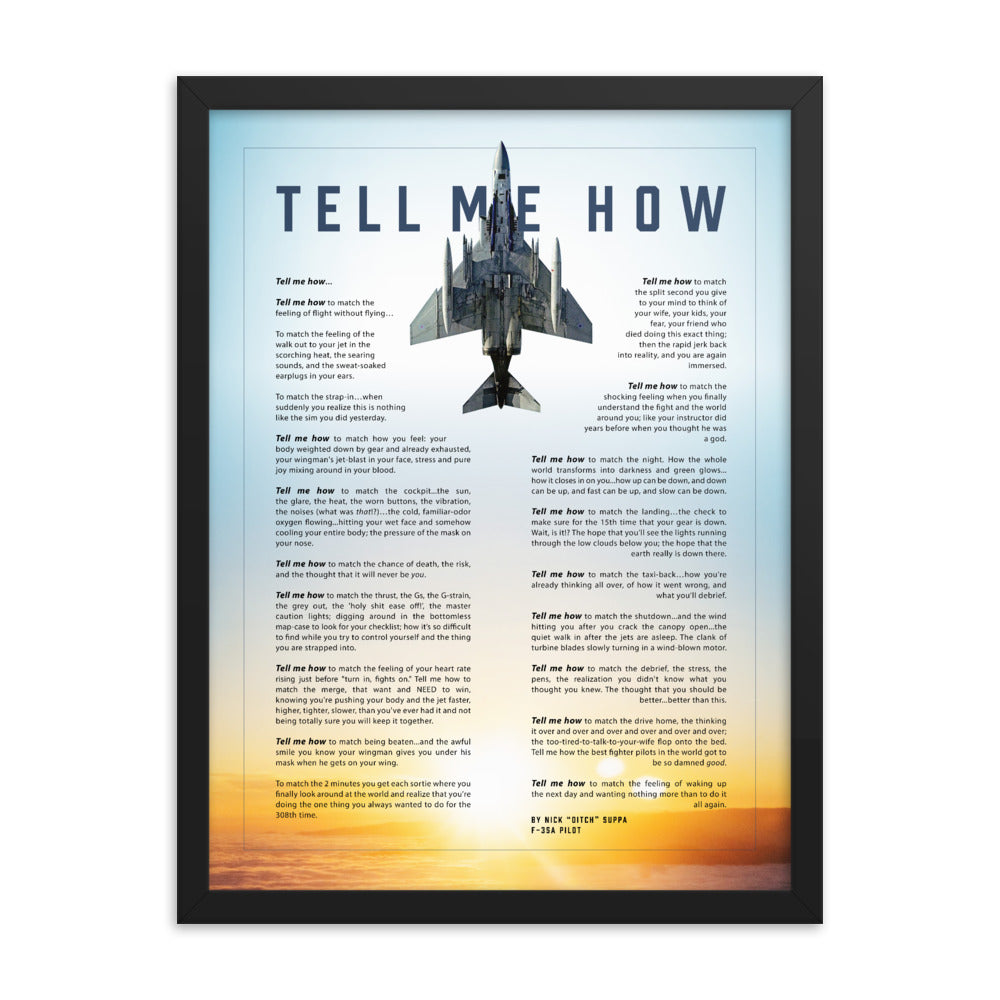 F-4 Phantom with blue sky. Framed and ready for hanging. Vietnam Series.