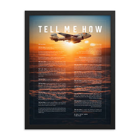 EA-6B Prowler, Framed and ready to hang with the Tell Me How description of military flight. Vietnam series.