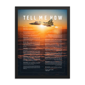 F-102, sunset, Framed and ready to hang with the Tell Me How description of military flight. Vietnam Series. Century series.