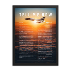 F-106 sunset, Framed and ready to hang with the Tell Me How description of military flight. Century series.