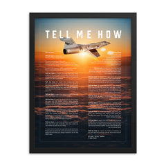 F-104 Starfighter, Framed and ready to hang with the Tell Me How description of military flight. Century series.