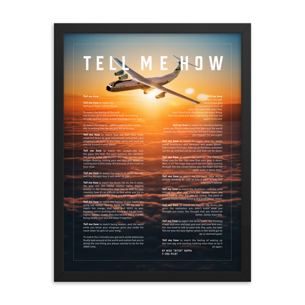 C-141 Framed and ready to hang with the Tell Me How description of military flight. Transport series.