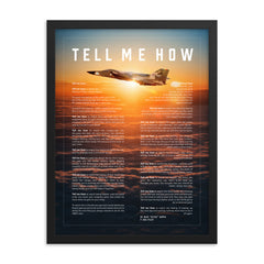 F-111F deep interdiction bomber, Framed and ready to hang with the Tell Me How description of military flight.