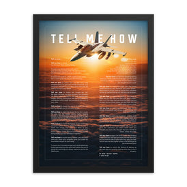 EA-18G, Framed and ready to hang with the Tell Me How description of military flight.