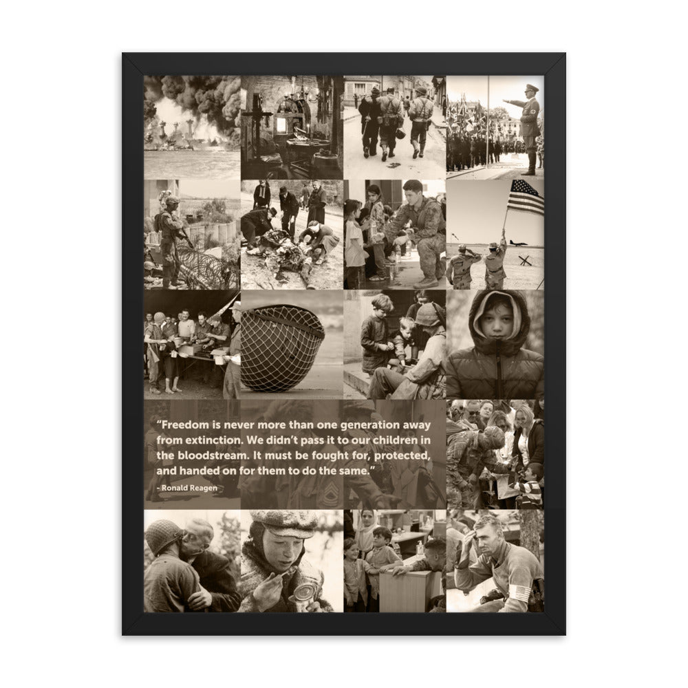 Ronald Reagan's  Freedom Quote Framed photo paper poster