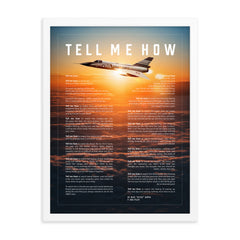 F-106 sunset, Framed and ready to hang with the Tell Me How description of military flight. Century series.