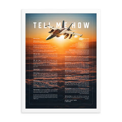 EA-18G, Framed and ready to hang with the Tell Me How description of military flight.