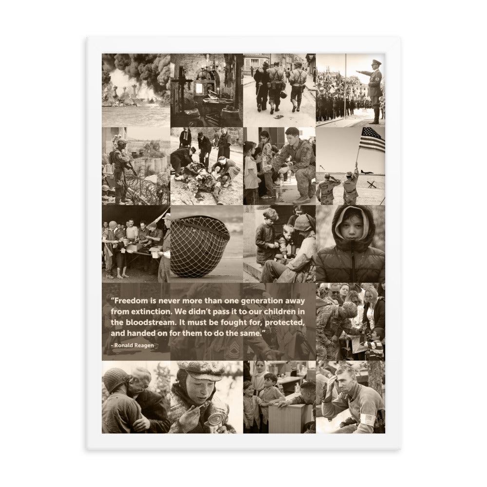 Ronald Reagan's  Freedom Quote Framed photo paper poster