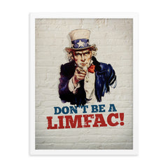 Don't Be A LIMFAC, Framed, poster ready for hanging