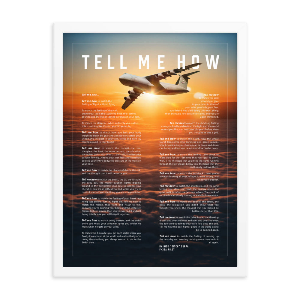C-5 Framed and ready to hang with the Tell Me How description of military flight. Transport series.
