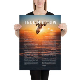 SR-71 Blackbird with the Tell Me How description of flight. This is a museum quality poster on ultra premium  luster photo paper.