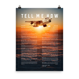 A-7E Corsair with the Tell Me How description of flight. This is a museum quality poster on ultra premium  luster photo paper.
