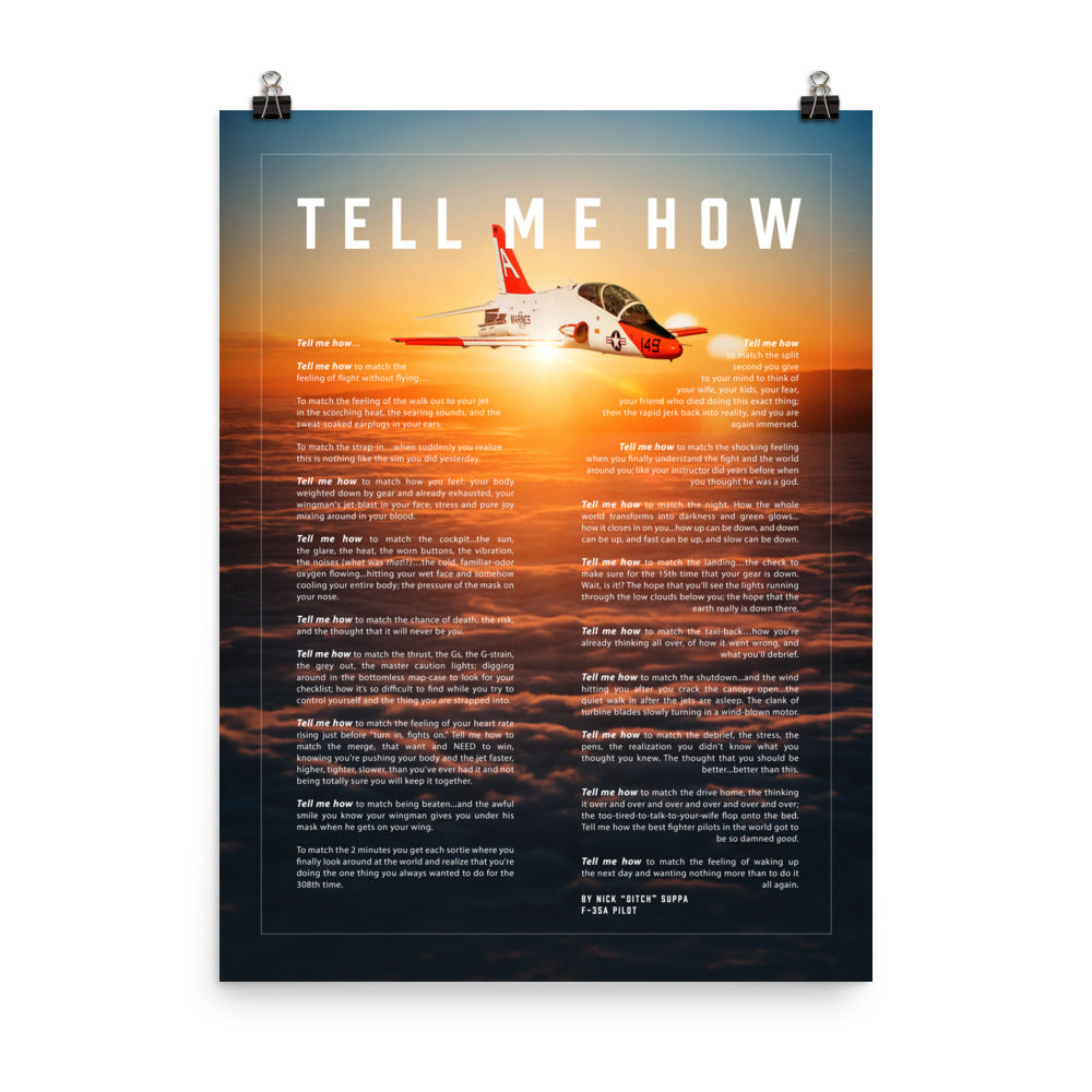 T-45A Goshawk. This is a premium poster with the Tell Me How description of military flight on museum quality luster papers.
