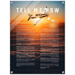 T-6 Texan II Acrylic print ready to hang with the Tell Me How description of military flight.