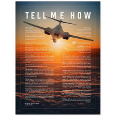 B-1B Lancer. This is a premium poster with the Tell Me How description of military flight on museum quality archival matte papers.