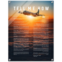 P-3C Orion on Acrylic. This is a premium acrylic print with the Tell Me How description of military flight.