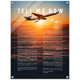 KC-10 Extender Acrylic print ready to hang with the Tell Me How description of military flight.