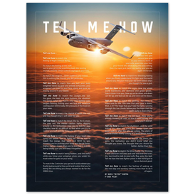 C-17 Metallic print ready to hang with the Tell Me How description of military flight.