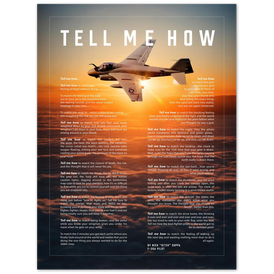 A-6 Metallic print ready to hang with the Tell Me How description of military flight. Vietnam series.