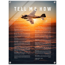 A-6 Intruder Acrylic print ready to hang with the Tell Me How description of military flight.