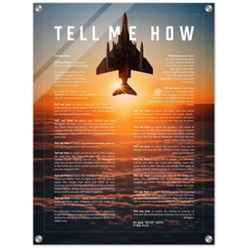 F-4 Phantom Acrylic print ready to hang with the Tell Me How description of military flight.