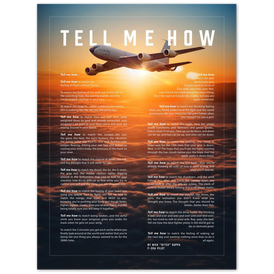 KC-135 Metallic print ready to hang with the Tell Me How description of military flight.
