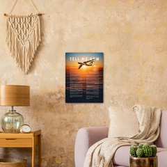 C-5 Metallic print ready to hang with the Tell Me How description of military flight.