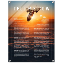 SR-71 Blackbird Acrylic print ready to hang with the Tell Me How description of military flight.