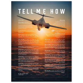 B-1B Metallic print ready to hang with the Tell Me How description of military flight. Bomber series.