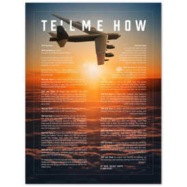 B-52 Metallic print ready to hang with the Tell Me How description of military flight. Bomber series.