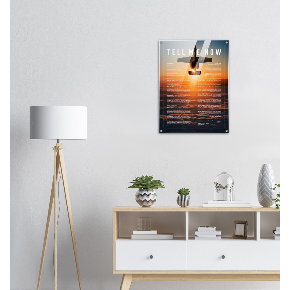 A-10 Warthog Acrylic print ready to hang with the Tell Me How description of military flight.