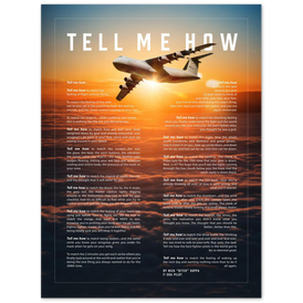 C-5 Metallic print ready to hang with the Tell Me How description of military flight.