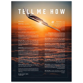 B-2 Spirit bomber Metallic print ready to hang with the Tell Me How description of military flight.