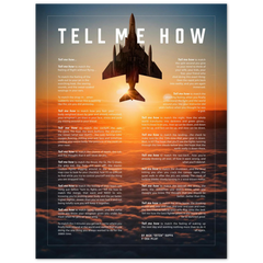 F-4 Phantom Metallic print ready to hang with the Tell Me How description of military flight. Vietnam series.