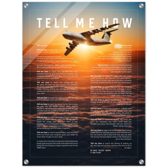 C-17  Acrylic print ready to hang with the Tell Me How description of military flight.